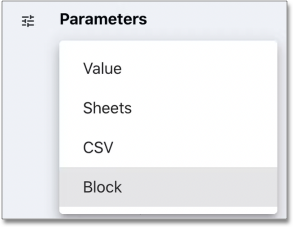 Add Block as parameter