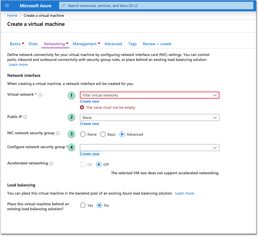 Specify networking information