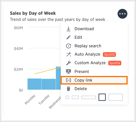 copy link of a visualization