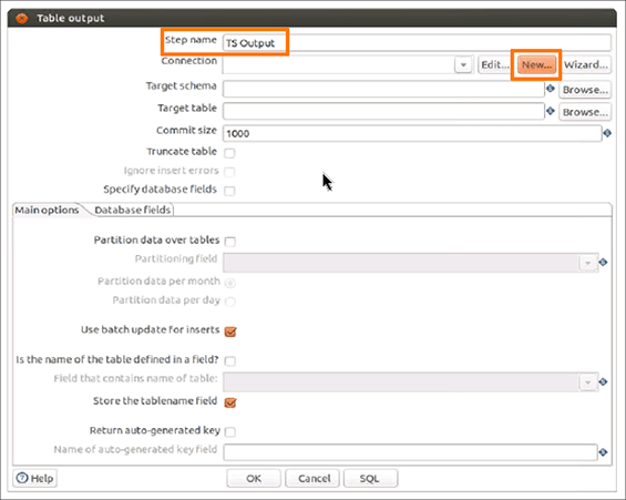 new connection pentaho