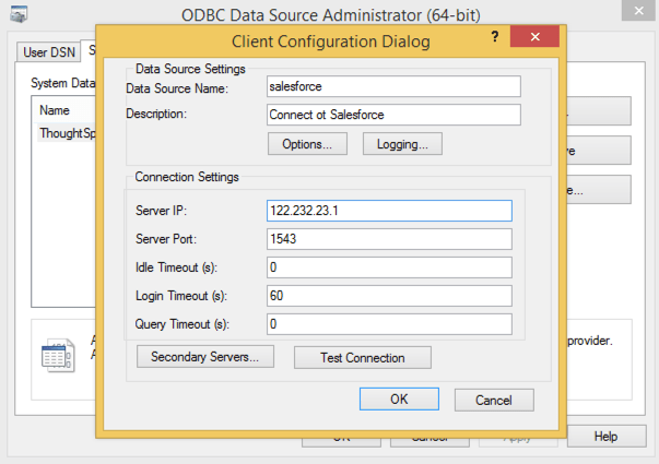 odbc new config