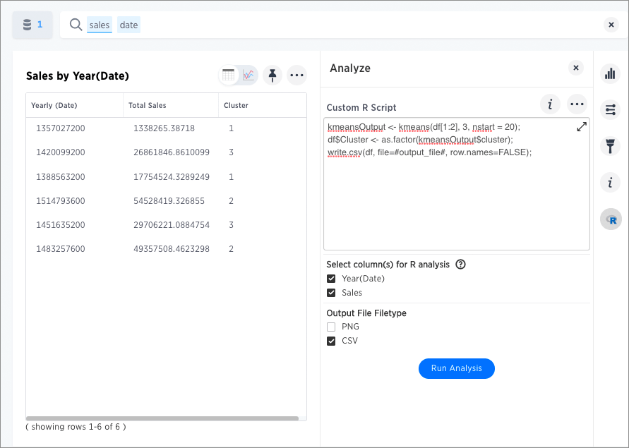 r custom script csv