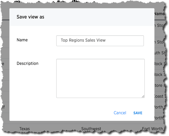 save view dialog