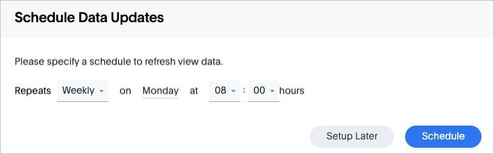 schedule data updates weekly