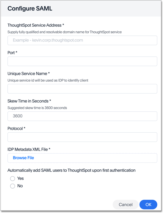 Configure SAML