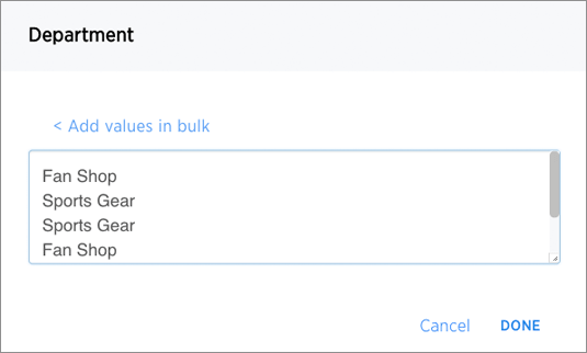 bulk filter paste values