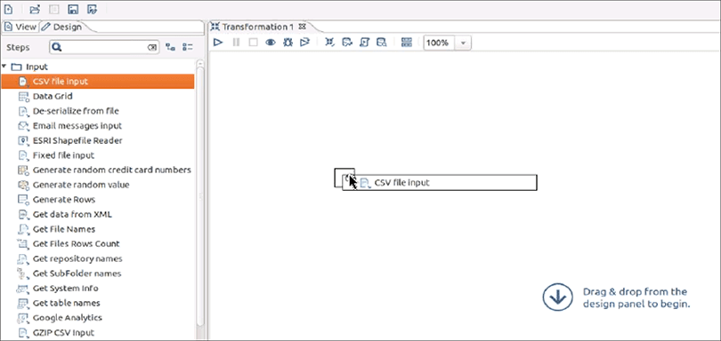 csv file input pentaho