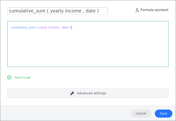 cumulative sum formula