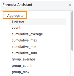 formula asst aggregate