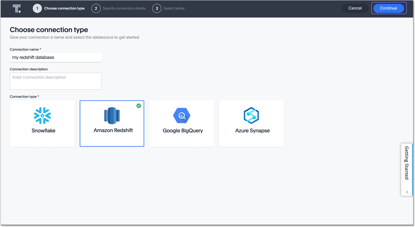 Choose connection type