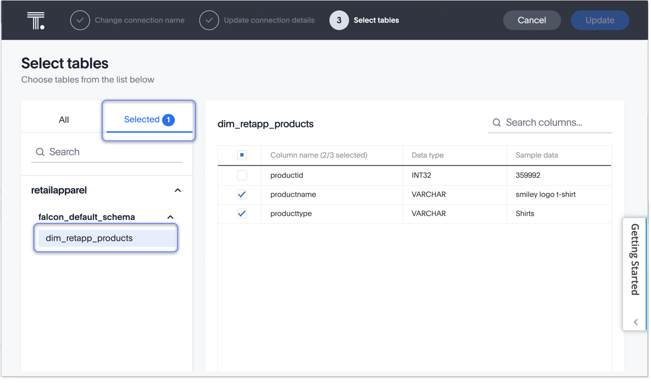 Select table that contains the column