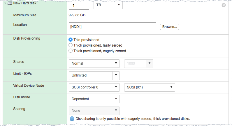 vmware adddisk2 1TB