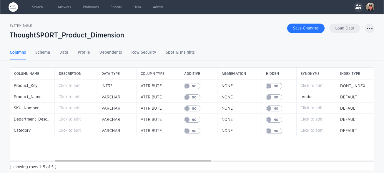 modeling columns screen