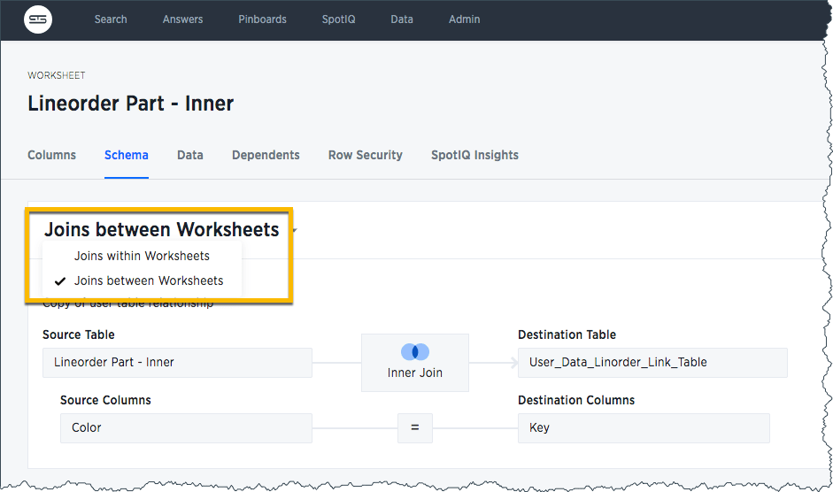 worksheet join chooser between