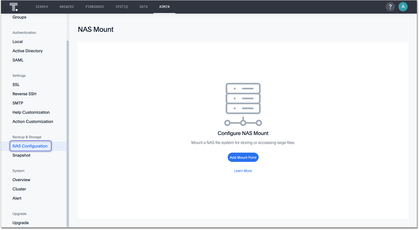 Admin Console - NAS