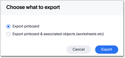 Choose what to export