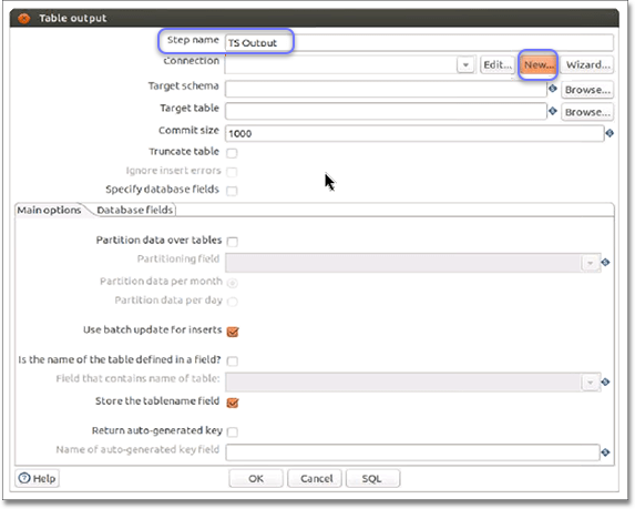 new connection pentaho