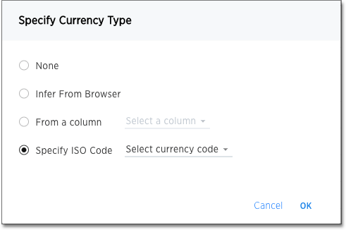 specify currency type