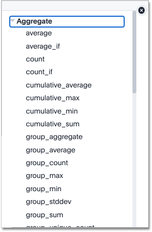 formula asst aggregate