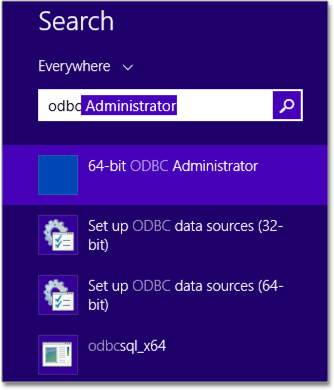 odbc windows search