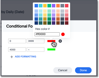 set conditional formatting