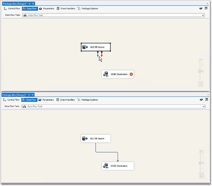 ssis drag connector