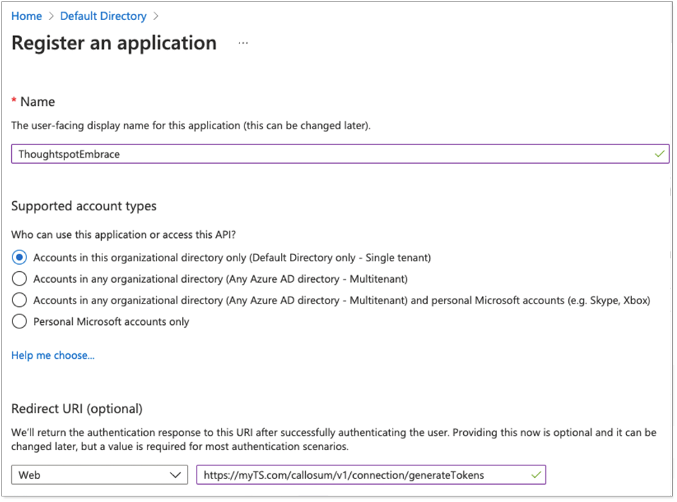 azure register application