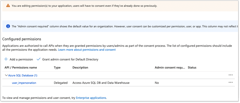 azure config permissions