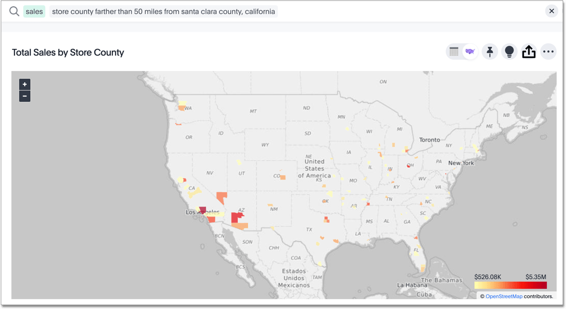 Proximity search with the farther than keyword