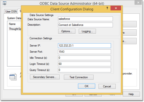 odbc new config