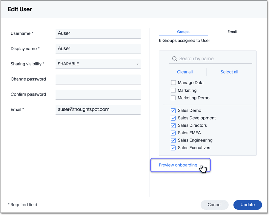 Preview onboarding experience