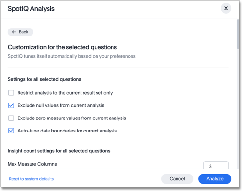 Customize parameters