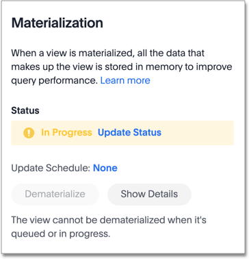 View materialization in progress